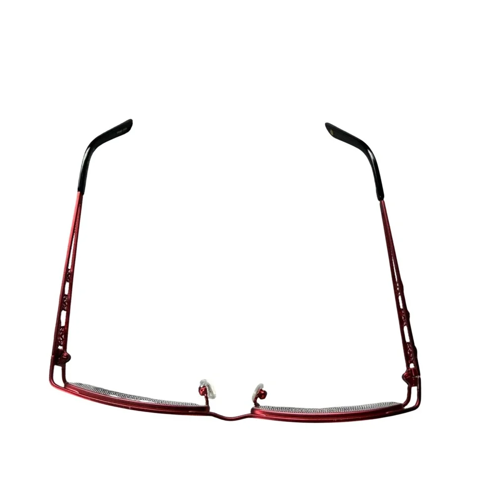 Valerie Spencer Eyeglass Frames Women 52-17-135 Burgundy Red Floral VS9218 Metal